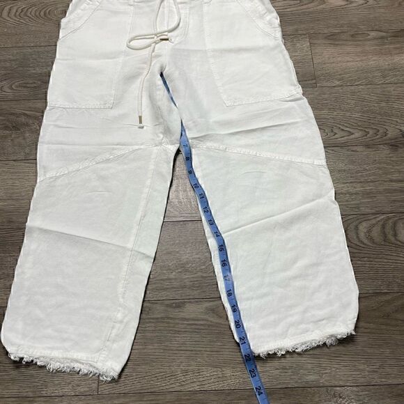 YFB Young Fabulous Broke Pants White Cotton Cropped Raw Hem Waist 30-31" - Picture 7 of 7